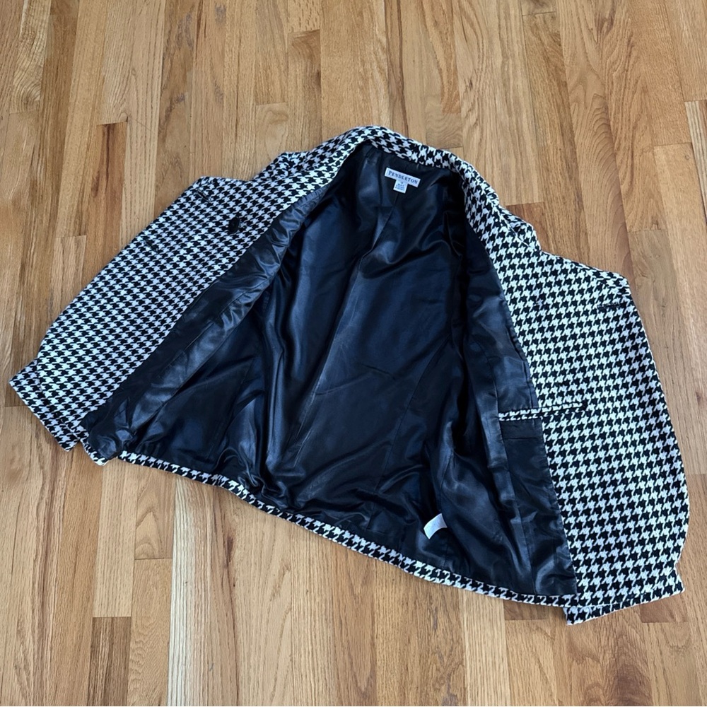 PENDLETON wool blazer, Houndstooth, Virgin & Lambs Wool, Size 12 EUC Classic - Picture 5 of 9